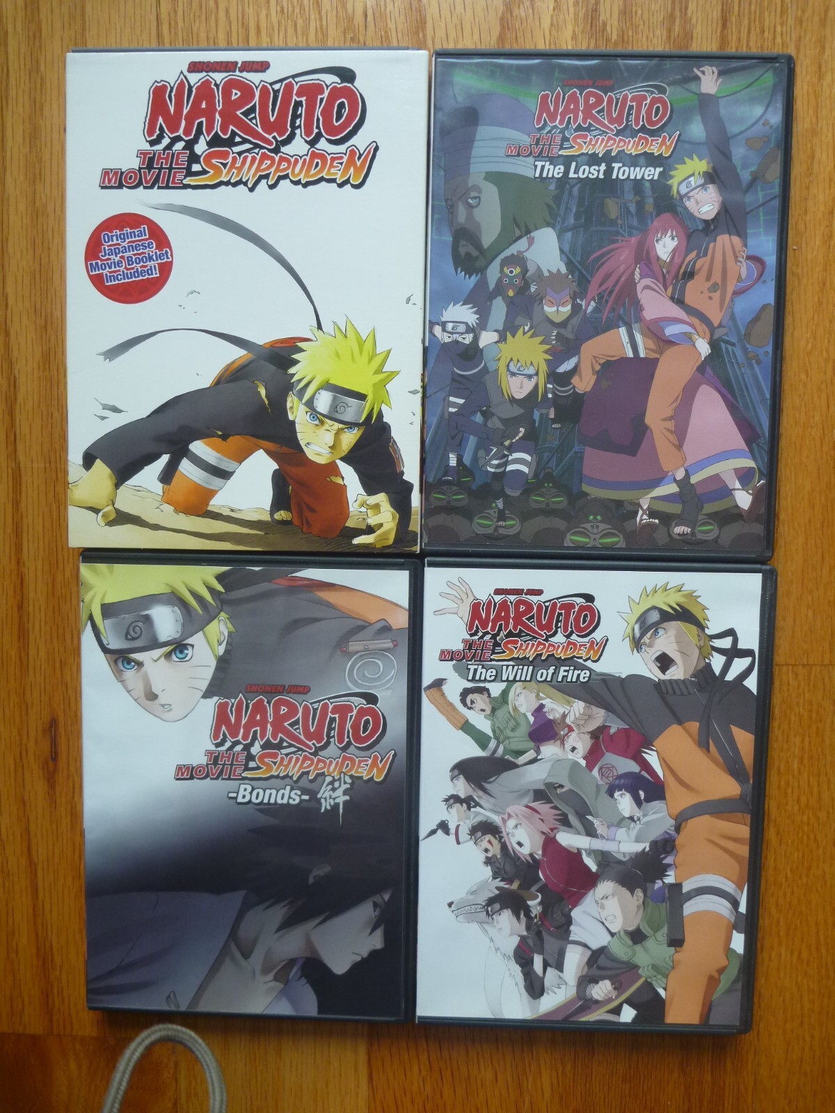 Naruto Shippuden 4-DVD 4 Anime Movies Lot Bonds Lost Tower