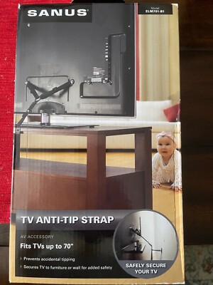 Sanus Systems ELM701B1 Anti-Tip Strap for Flat Panel TV or Furniture