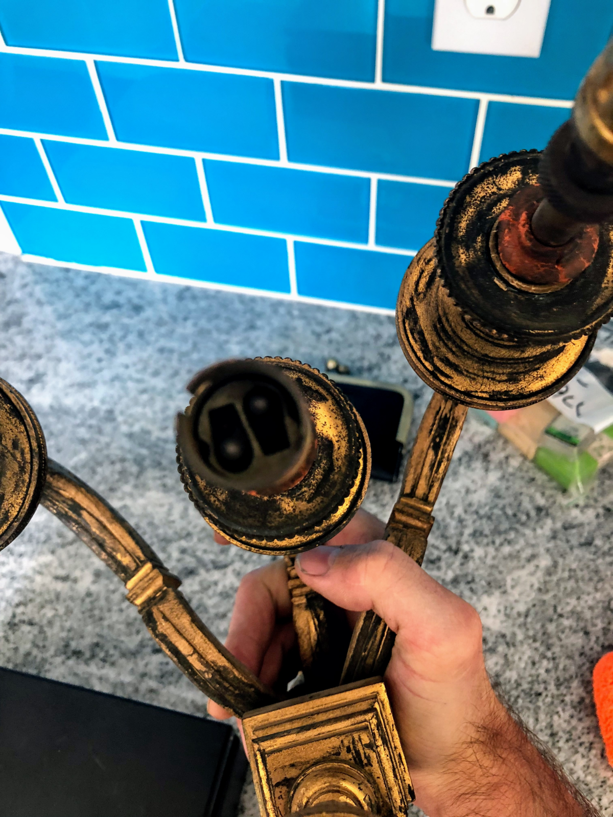 THREE LIGHT LOUIS XV STYLE  WALL SCONCE GREAT FOR A VICTORIAN HOUSE