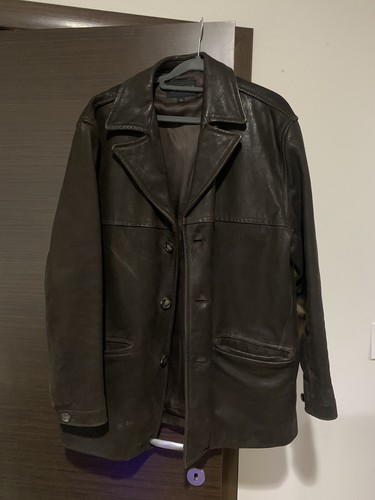 Golden Bear Mens Brown Real Leather Jacket Vintage (Size M)
