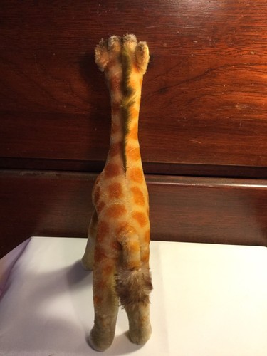 Vintage Steiff Mohair Giraffe 11” Tall Chest Tag Ear Button Germany GC