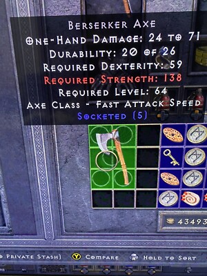 diablo 2 resurrected 5os Berserker Axe LADDER NA PC/XBOX