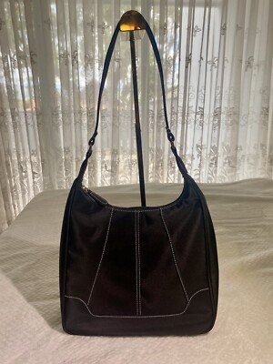 Vintage - Minimalist black nylon hobo bag **35% OFF** FINAL PRICE