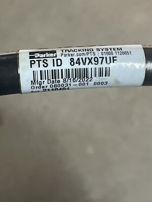 PARKER PTS ID TRACKING SYSTEM Hose ID 84VX97UF P/N 2110401