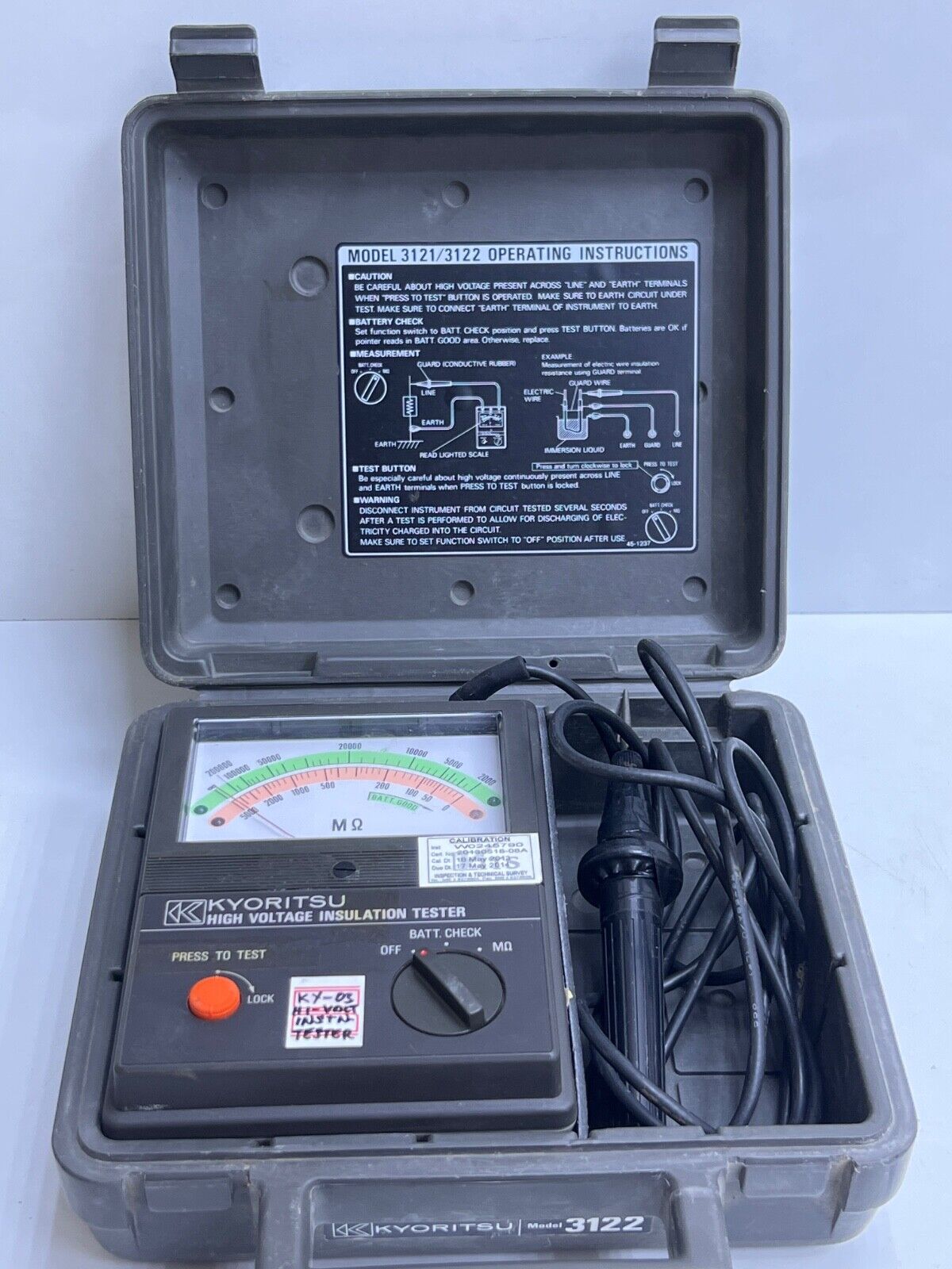KYORITSU 3122 HIGH VOLTAGE INSULATION TESTER | eBay KYORITSU 3122 HIGH VOLTAGE INSULATION TESTER | eBay