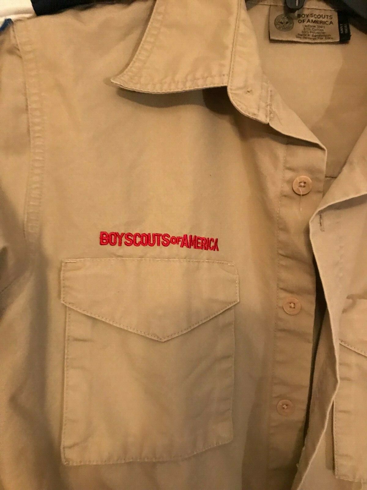 BSA Boy Scouts of America LS Uniform Shirt Men's Size ADULT SMALL
