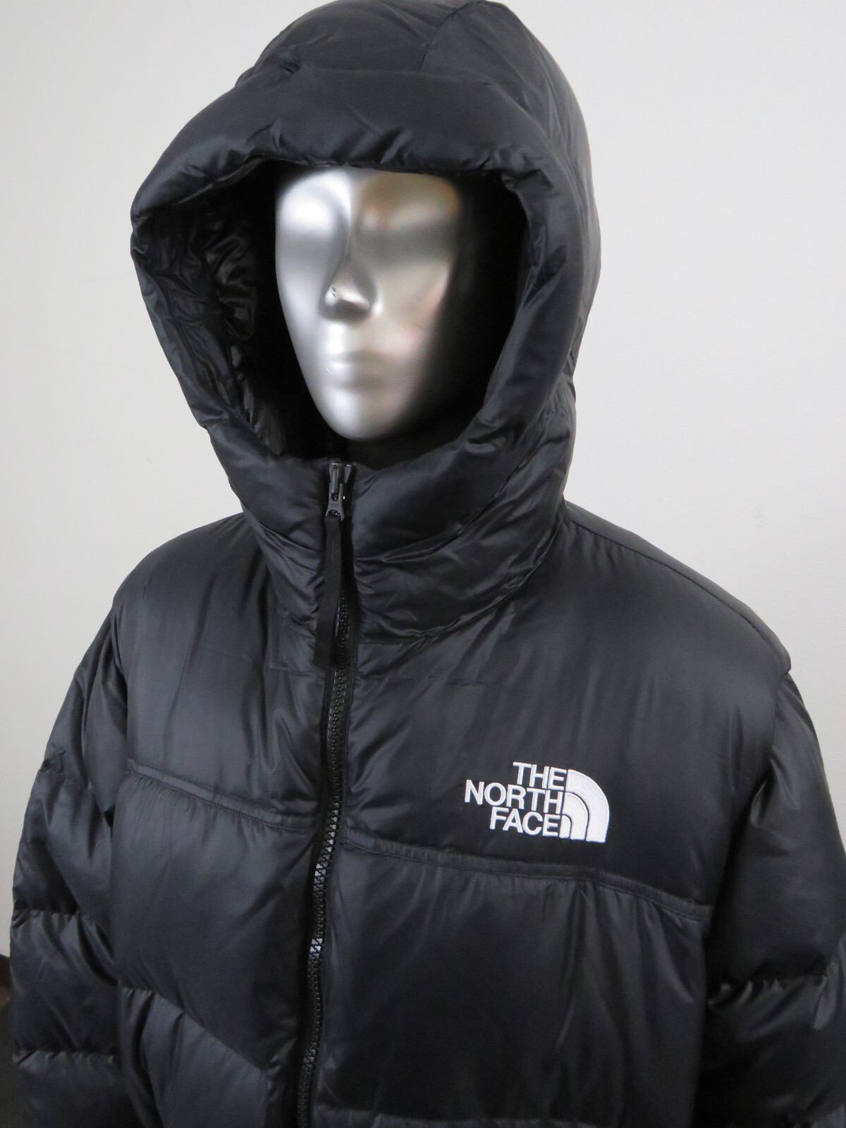 Pre-owned The North Face Womens  Nuptse Belt Long 700-down Insulated Hooded Jacket Black In Tnf Black