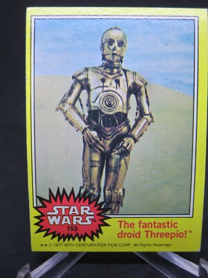 1977 TOPPS Yellow STAR WARS #153 C-3PO CARD Decent Shape JP