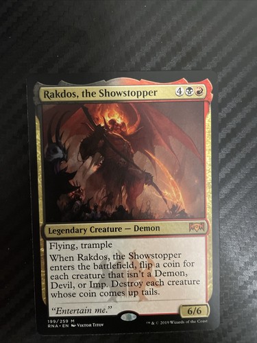 Rakdos, the Showstopper 1x FOIL RNA MTG Ravnica Allegiance Mythic MINT black red Rakdos, the Showstopper 1x FOIL RNA MTG Ravnica Allegiance Mythic MINT black red