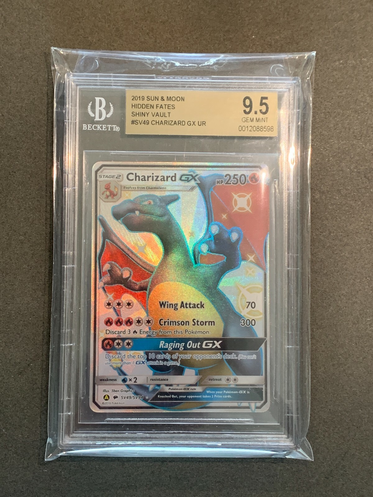 Pokemon Hidden Fates Shiny Vault CHARIZARD GX BGS 9.5 (PSA Pokemon Hidden Fates Shiny Vault CHARIZARD GX BGS 9.5 (PSA