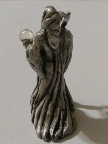 Vintage Pewter Sunglo Designs 1991 Designer Series Grim Reaper Crystal Ball