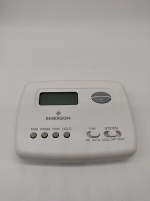 Emerson White Rogers 1F78 Digital Heat Cool Thermostat White Needs Batteries 