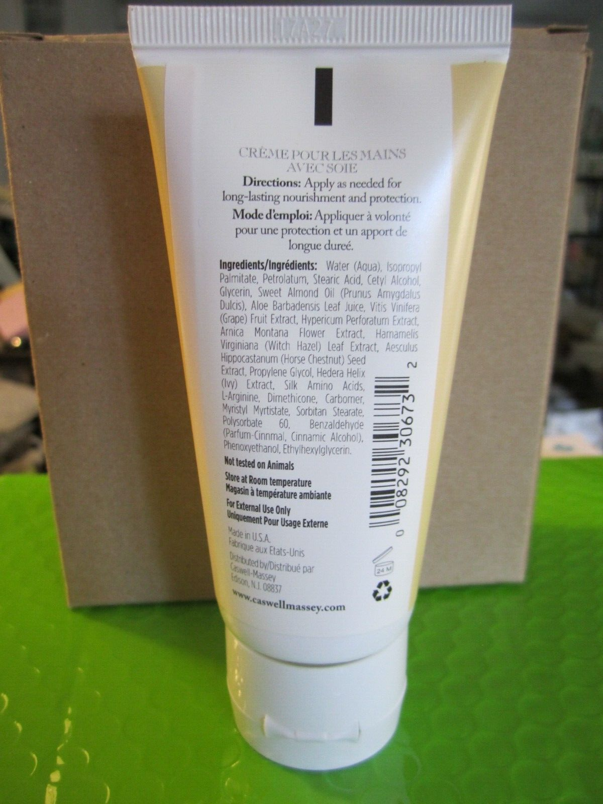 Caswell Massey Classics Almond & Aloe Hand Cream Tube 2.5 oz New Old Stock