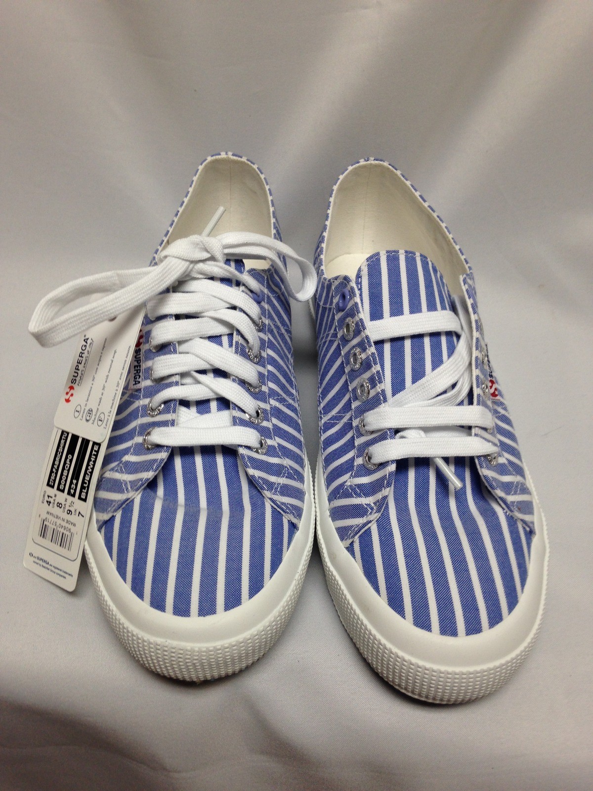 小物 Sofia Superga 2750 FABRIC SHIRT TU S00BQPO Blue / White 8, 9 1/2