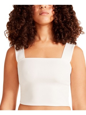 

MADDEN GIRL Женский укороченный топ без рукавов на подкладке из слоновой кости с квадратным вырезом для юниоров, Цвет слоновой кости