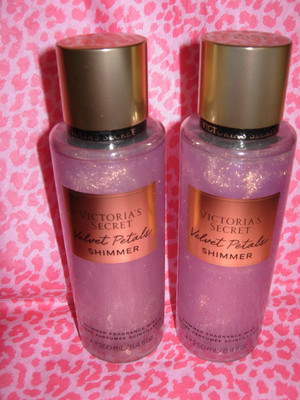 Two Victorias Secret Velvet Petals Shimmer Fragrance Mist Set 8.4