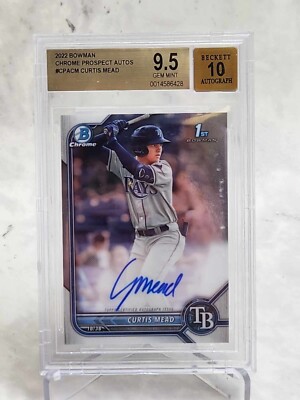 2022 Bowman Curtis Mead Chrome 1st Prospect Auto #CPA-CM BGS 9.5 Rays
