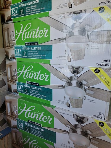 Ceiling Fan With Led Light 54in Antero Indoor Grey Oak