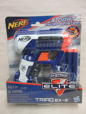 Hasbro Nerf Triad N-Strike Elite EX-3 3 Dart Micro Blaster Kids Toy Dart Gun