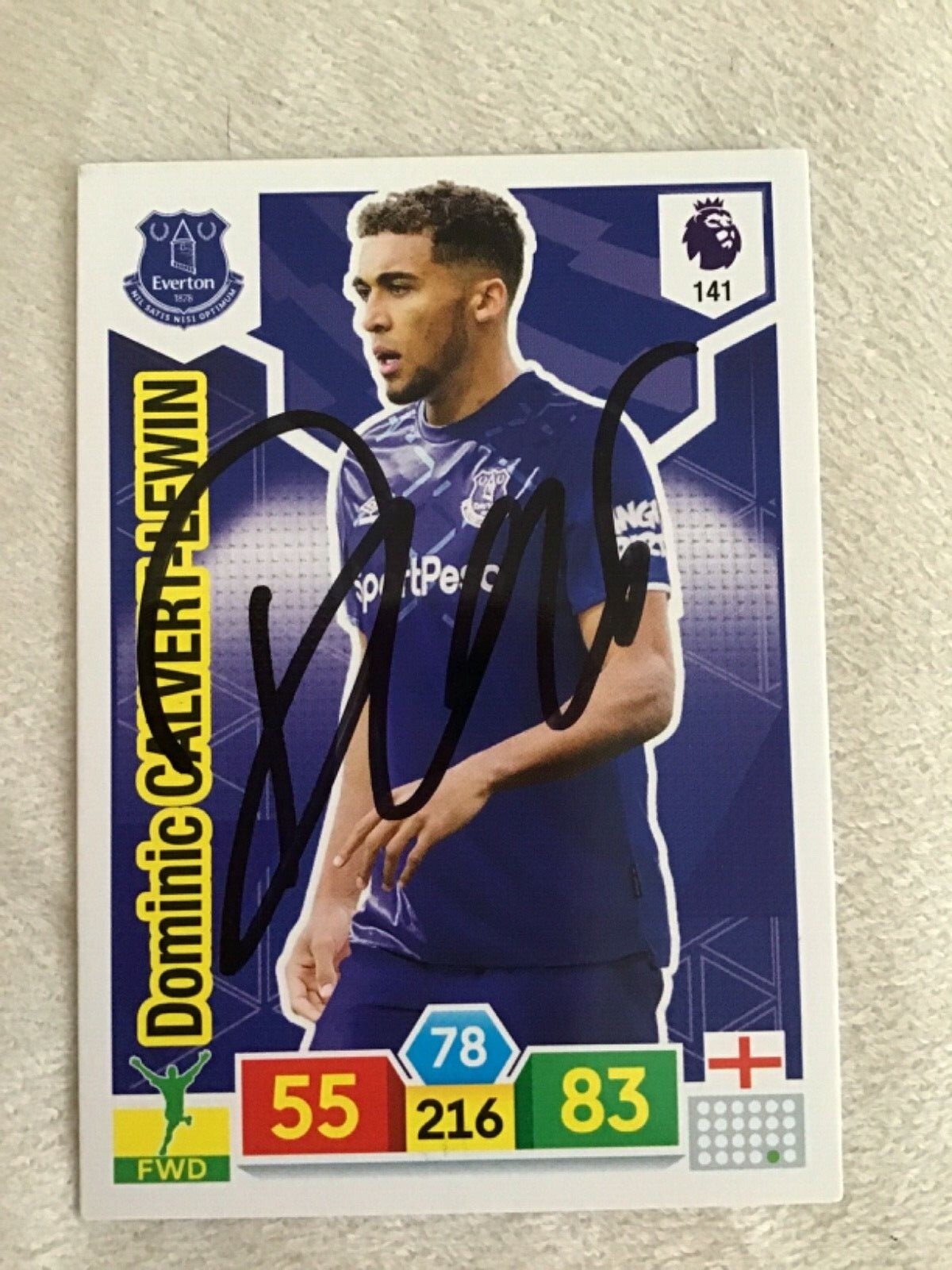 Dominic Calvert-Lewin Match Attax Premier League 19-20 Card Signed Everton