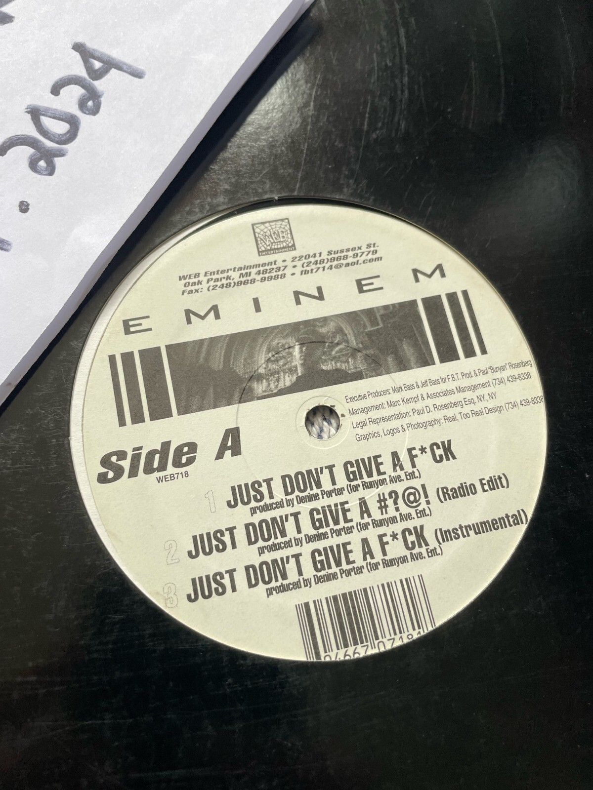 Eminem Just Don't Give A F*ck Web Entertainment WEB718 12