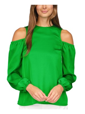 

Женский зеленый топ с круглым вырезом и длинными рукавами MICHAEL MICHAEL KORS