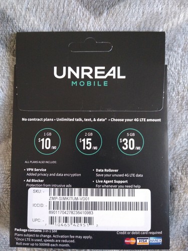 Unreal Mobile SIM Kit