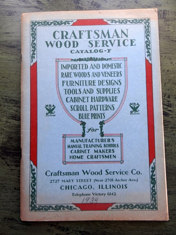 1934 Craftsman Wood Service Co Catalog F Cabinet Makers Home