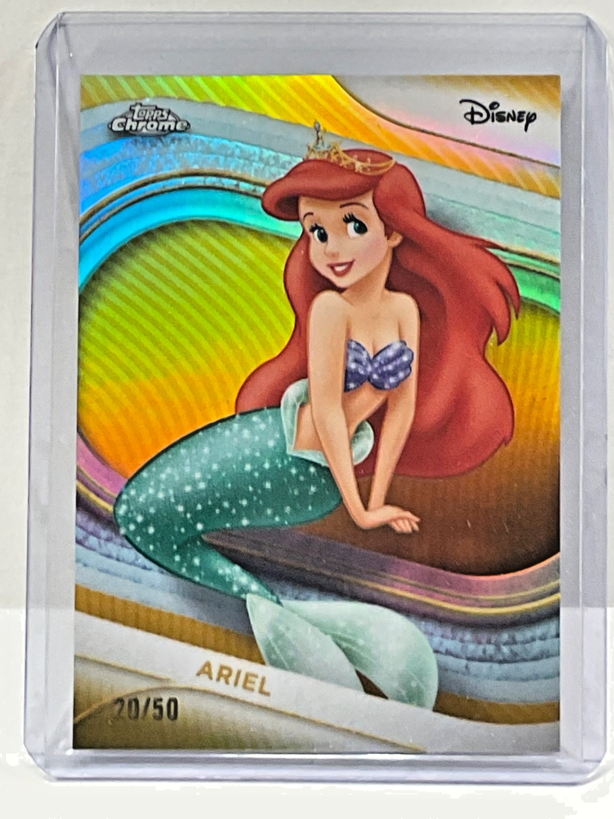 2025 TOPPS DISNEY CHROME ARIEL #/50 GOLD REFRACTOR THE LITTLE