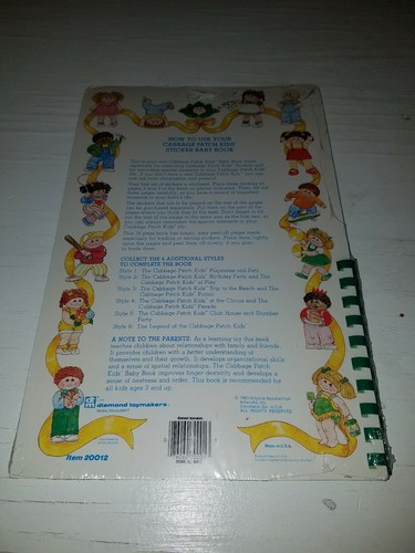 Vintage Cabbage Patch Kids Sticker Baby Book. New/ Sealed from 1983