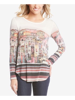 

Женский топ Hi-Lo цвета слоновой кости с длинным рукавом и вырезом KAREN KANE, размер, Цвет слоновой кости