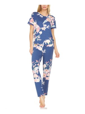 

FLORA Mens By Flora Nikrooz Темно-бирюзовый Футболка Топ Прямые штаны Пижамы, Teal