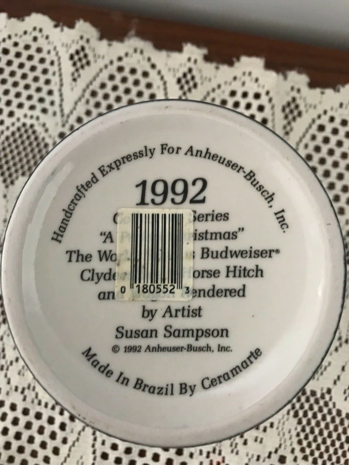 VINTAGE 1992 CLYDESDALE BUDWEISER ANHEUSER BUSCH BEER STEIN MUG COLLECTIBLES