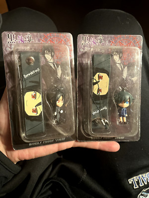 Black Butler Kuroshitsuji Sebastian and Ciel Mini Figure Phone Charms Japan