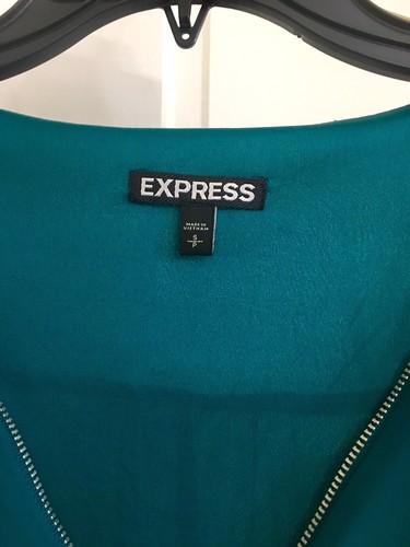 Women’s Express Green Long Sleeve Sheer Romper Small