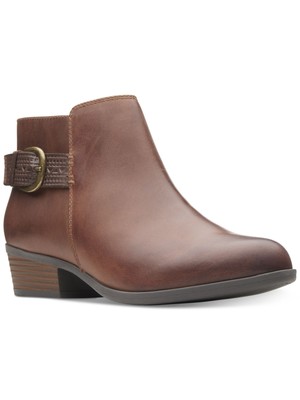 CLARKS COLLECTION Женские коричневые ботильоны Addiy Kara с круглым носком на блочном каблуке, размер 6 м