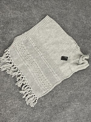 Cejon  Poncho Scarf Womens  Knit Heather Gray Winter Warm Shawl A10
