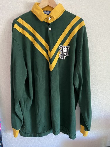 Vintage polo ralph lauren rugby shirt Stadium Pwing snow