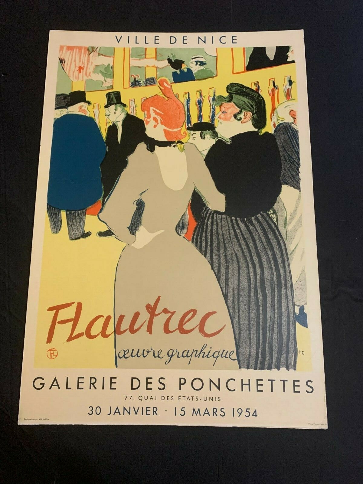 リトグラフ　Henri de Toulouse-Lautrec Vintage 1954 Henri de Toulouse-Lautrec Ville de Nice by Penn