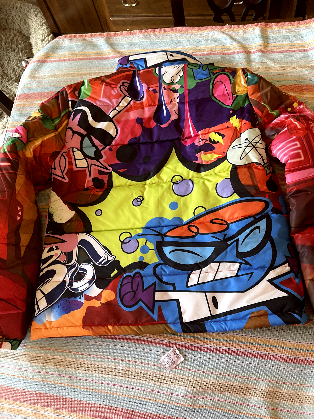 Pre-owned Cartoon Network 2x Xxl Dexters Laboratory Dekryptic Puffer Jacket Coat Mandark Dee Dee Mens In Multicolor