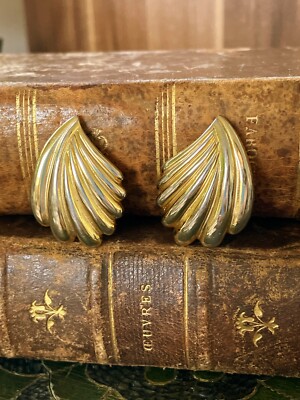 Vintage Ohrclips Clips Alt Schmuck Sphinx Signiert Ohrringe Grosse Gold Farbe