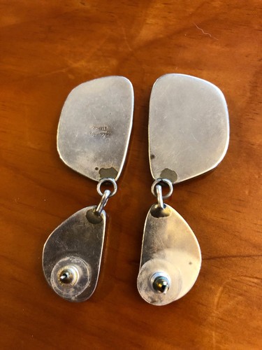 Turquoise  Large Bisbee Stone Dangle Earrings Southwestern Navajo