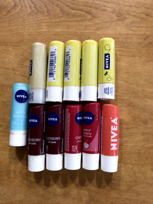 11 Nivea Lip Care Mixed Flavors Lot