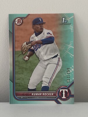 2022 Kumar Rocker 1st Bowman Paper Aqua Lava Refractor /199