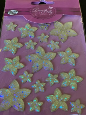 FLORAL GEMS SELF-ADHESIVE CLEAR MULTI-SIZES 19 PCS 2B
