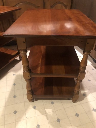 A Pair Of 1960’s Stickley Solid Cherry  End Tables