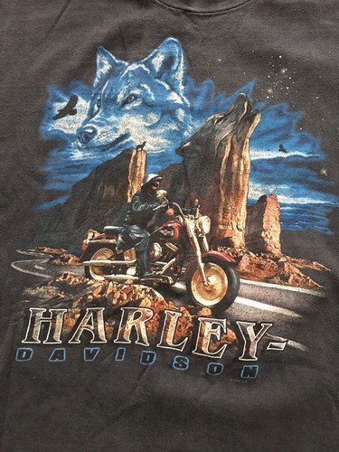 Vintage 90s Harley Davidson Wolf Western T Shirt Sz L Vintage 90s Harley Davidson Wolf Western T Shirt Sz L