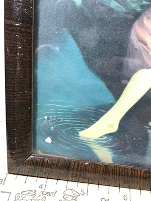 Vintage 1920 Wood Framed Fantasy Indian Maiden Fine Art Print fox arthur parrish