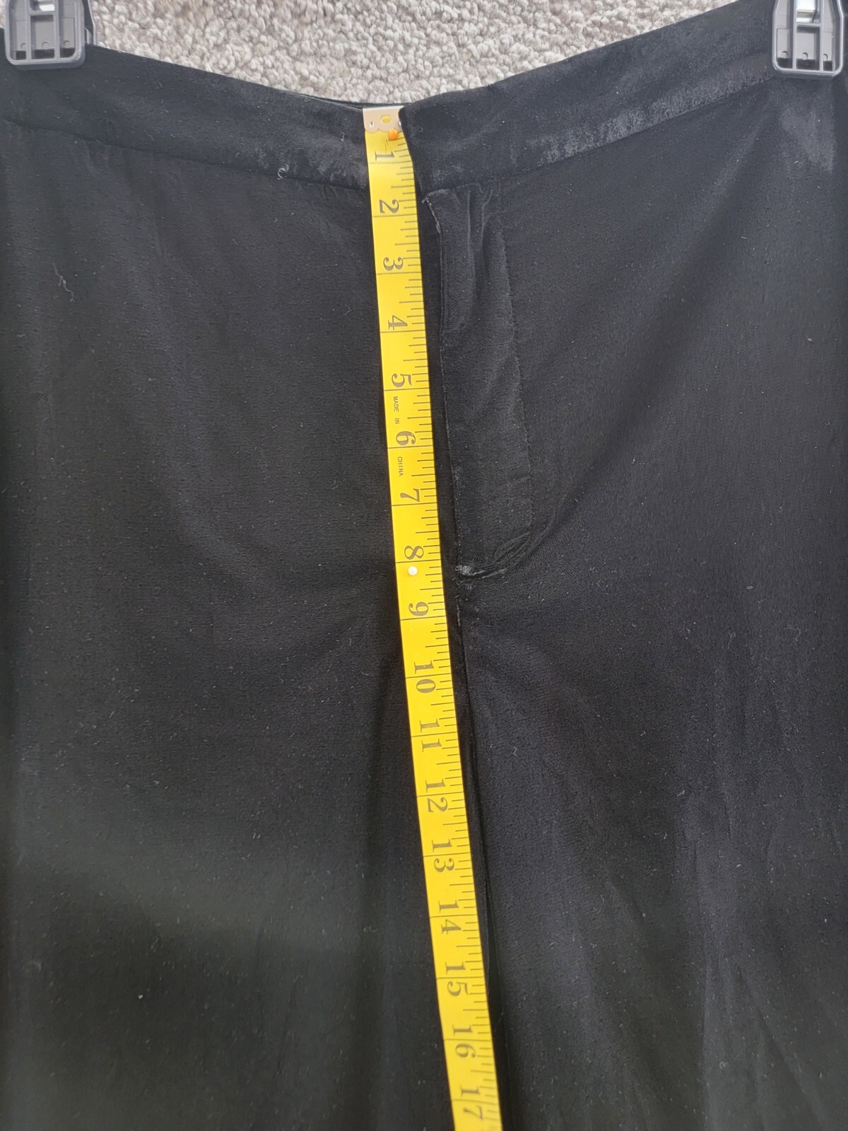Lauren Ralph Lauren Velvet Wide Leg Pants Womens 12 Black Zip Hook & Eye Closure - Picture 6 of 19