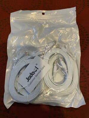 Cat 6 Ethernet Cable 5 ft White - Flat Internet Network Cable- jadaol (6pack) 